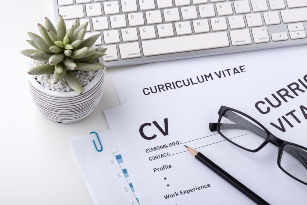 CV on desk