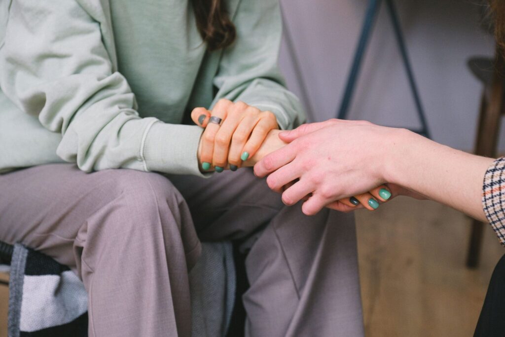 Employee receiving mental health support