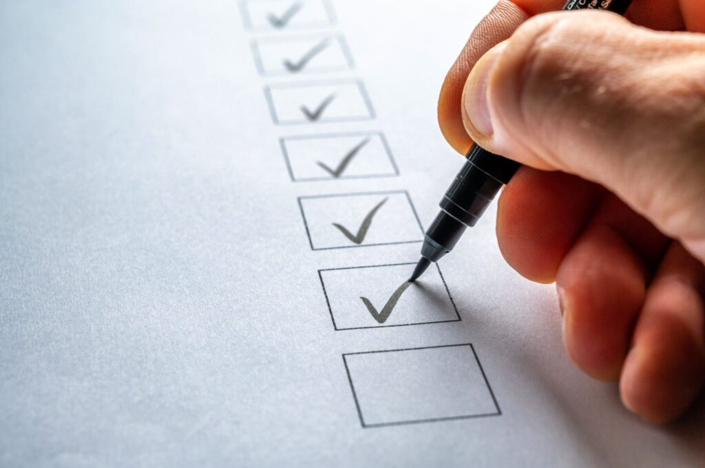 Person using a checklist
