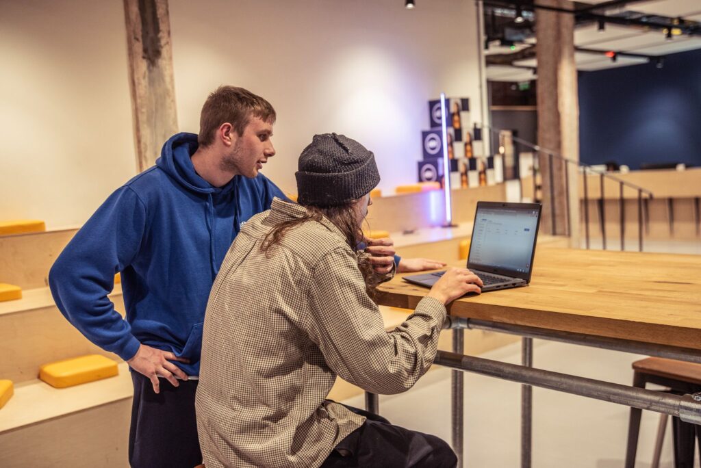 Level 3 Digital Marketer apprentice on laptop