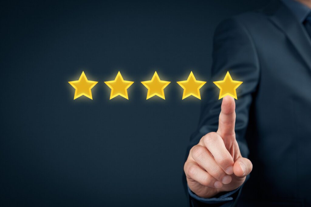 Five star review concept