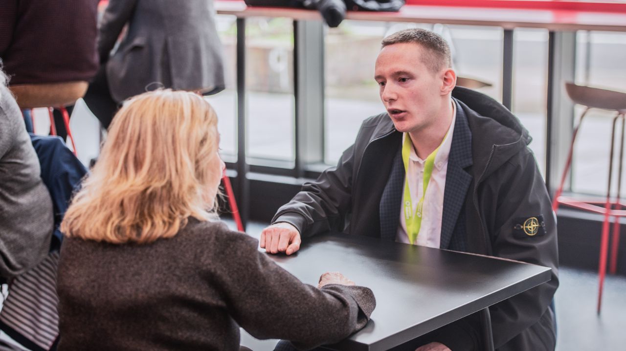 Employer having casual interview with apprenticeship candidate