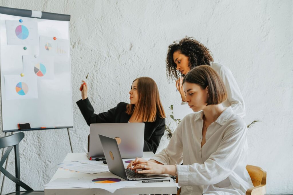 HR team creating recruitment workflow and targets
