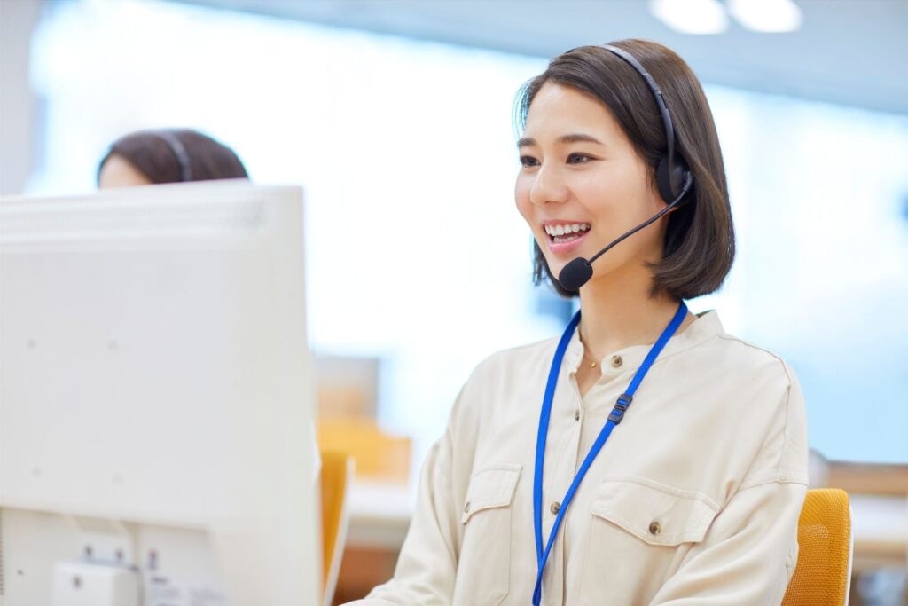 Female customer service support agent
