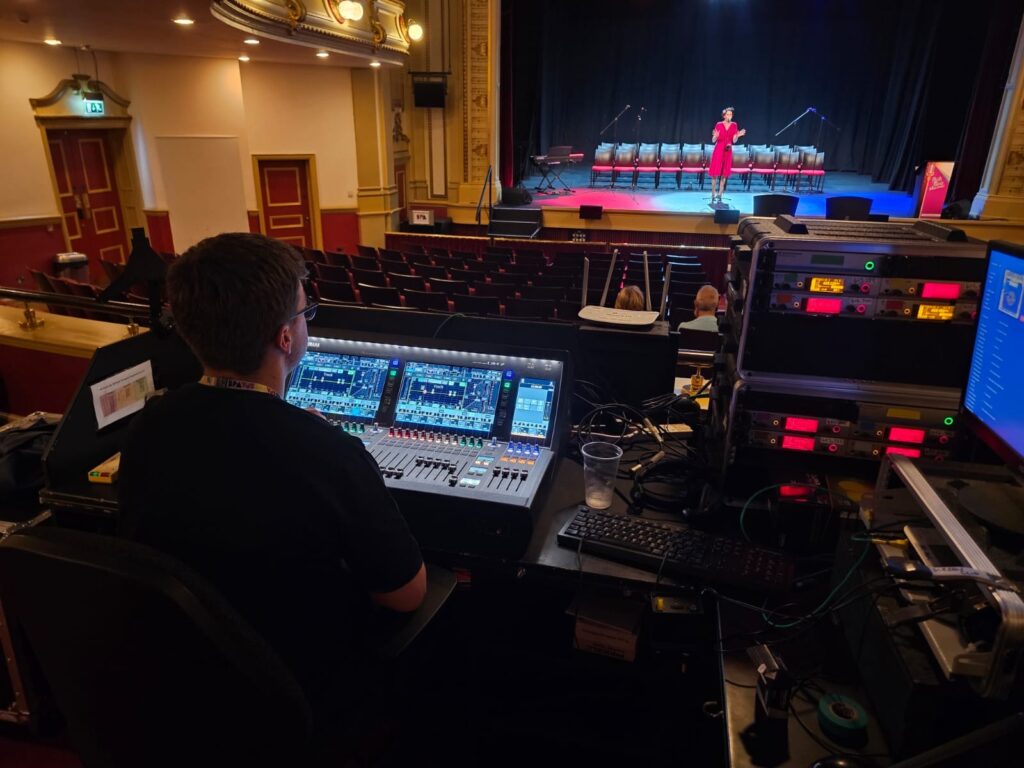 image of sound engineer at the theatre